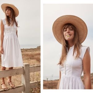 Christy Dawn Piper Dress White Seersucker XS